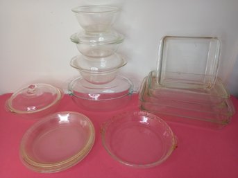 Vintage Clear Glass PYREX Lot