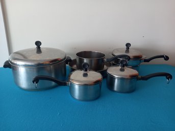 Aluminum Clad Farber Ware Pots And Pans Lot #2