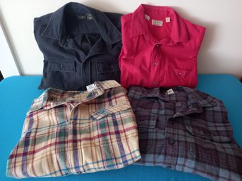 LL Bean Men's Large Long Sleeve Button Ups 100 Cotton Lot #1