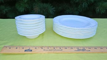 White Plates And Dessert Bowls EUC