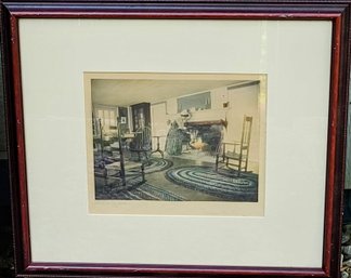 Original Vintage Signed Wallace Nutting,  Detailed Hand Colored  Photo