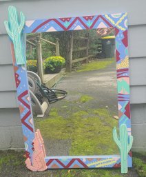 Cactus And Coyote Themed Southwestern Mirror