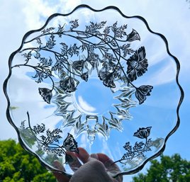 Vintage Silver City Glass Co. -Sterling On Crystal Large 10 1/2' X 4 ' Serving Bowl Meriden CT Flanders Design