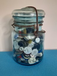 Glass Jar Of Buttons