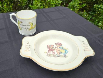 Vintage Child's Plate And Mug From The 1970's