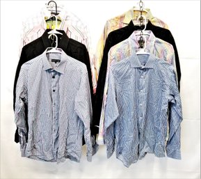 Men's Designer Long Sleeve Dress Shirts: H. Boss, Domain, T. Baker And More Sizes M/l/XL