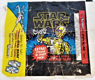 Vintage 1977 Star Wars TOPPS Trading Card Wrapper By Kenner