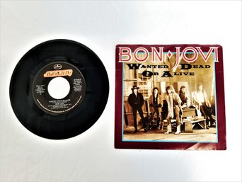 Bon Jovi 'wanted Dead Or Alive' 7' 45 RPM Vinyl Record 1986