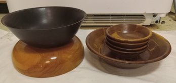 Seven Artisan Woodenware Bowls
