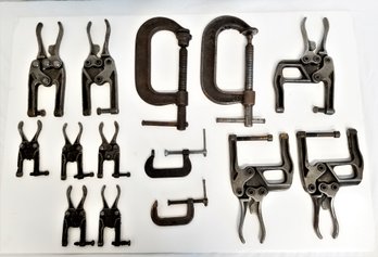 Miscellaneous Lot Of Welding Clamps And Vises