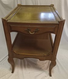 One Drawer Stand With Tooled Leather Top