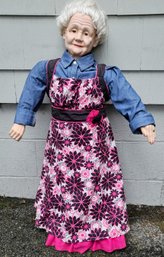 Collectible Three Foot Porcelain Grandma Doll Labeled And Numbered