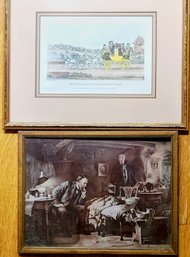 Vintage, The Birmingham Wonder Colored Engraving Paired With Early 20th Century Print Of The Doctor