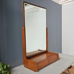 Original Mid Century Walnut 2 Drawer Mirror