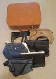 Seven Ladies' Handbags And Travel Suitcase