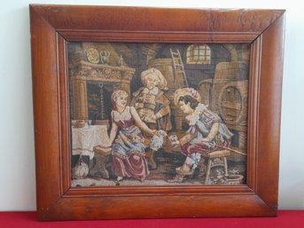 Embroidery Art Victorian Framed Tapestry