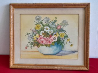 Signed Floral Watercolor