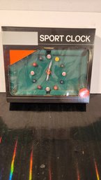 Pool Table Sports Clock New Old Stock