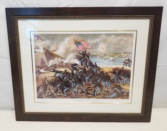 Storming Fort Wagner Framed Print By Kurz & Allison