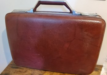 Vintage American Tourist Hard Shell Burgundy Marbel Briefcase
