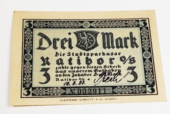 1920s Notgeld  Bank Note German German For 'emergency Money'