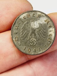 Germany 1941  10 Reichspfennig  3rd Reich Nazi Eagle Swastika  Coin