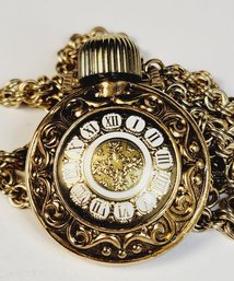 Vintage Perfume Bottle Pendant Necklace With The Perfume Still In It