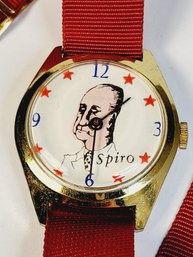 Vintage 1971 Collectible Spiro Agnew Political Cartoon Wrist Watch