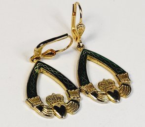 Vintage Hanging Claddagh Earrings