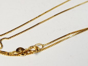 14k Yellow Gold Box Wheat Link Chain Necklace