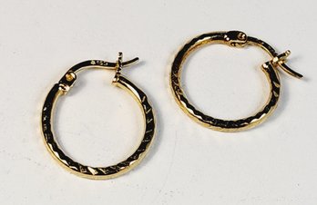 Gold Over Sterling Silver Classic Spiral Hoop Earrings