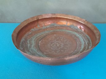 Etched Copper Decorative Bowl