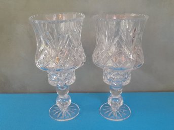 Cut Glass Pedestal Candle Votives