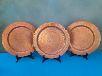 Hammered Copper Plates Set Of 3