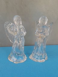 Clear Glass Angel Sculptures