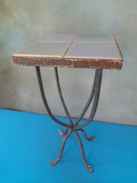 Tile Topped Iron Planter Stand