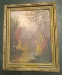 Early Oil On Canvas Autumn Scene - H. Boese