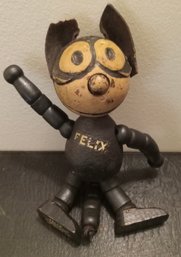 Vintage Jointed Wooden 'Felix The Cat'