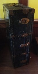 Storage Trunk With Brass Tacking And Hardware