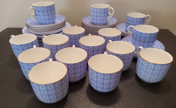 Blue Daisy Cups And Saucers