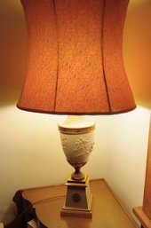 Classical Bisque And Brass Lamp