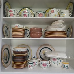 Cabinet Loaded With Stangl Pottery