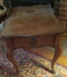 Walnut French Provincial One Drawer Stand