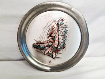 Vintage 1978 Master Engravers Pewter Collector Plate Eagle Dancer By Don Ruffin, Numbered