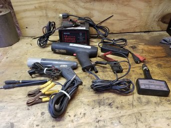 Vintage Car Timing Lights And Sear Small Battery Charger And More