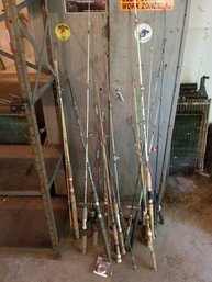 Large Lot Fishing Poles Parts And Parts - Including Shakespeare