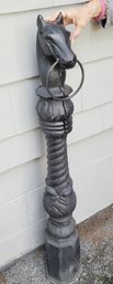 Antique Victorian Cast Iron Horse Head Hitching Post- ( Needs Repair)