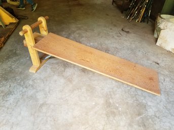 Homemade Wood Abdominal Ab Situp Bench