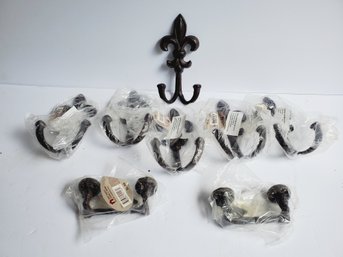 New Double Fleur De Lis Wall Hooks & Drawer Pulls