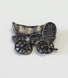 Old Vintage Sterling Silver Covered Wagon Brooch/Pin